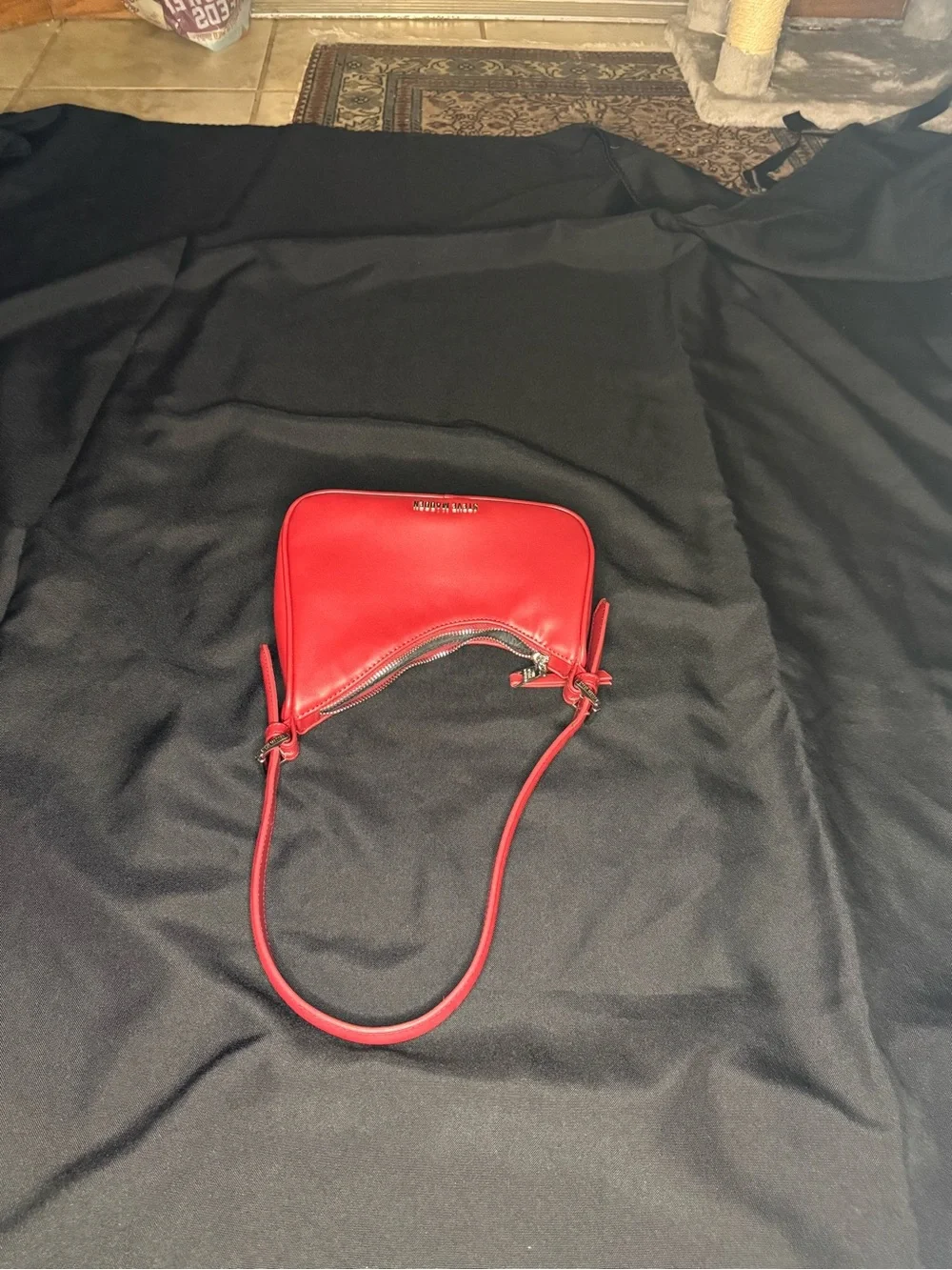 Steve Madden Red Leather Knee-High Stiletto Boots with Matching Shoulder Bag - Picture 7 of 7